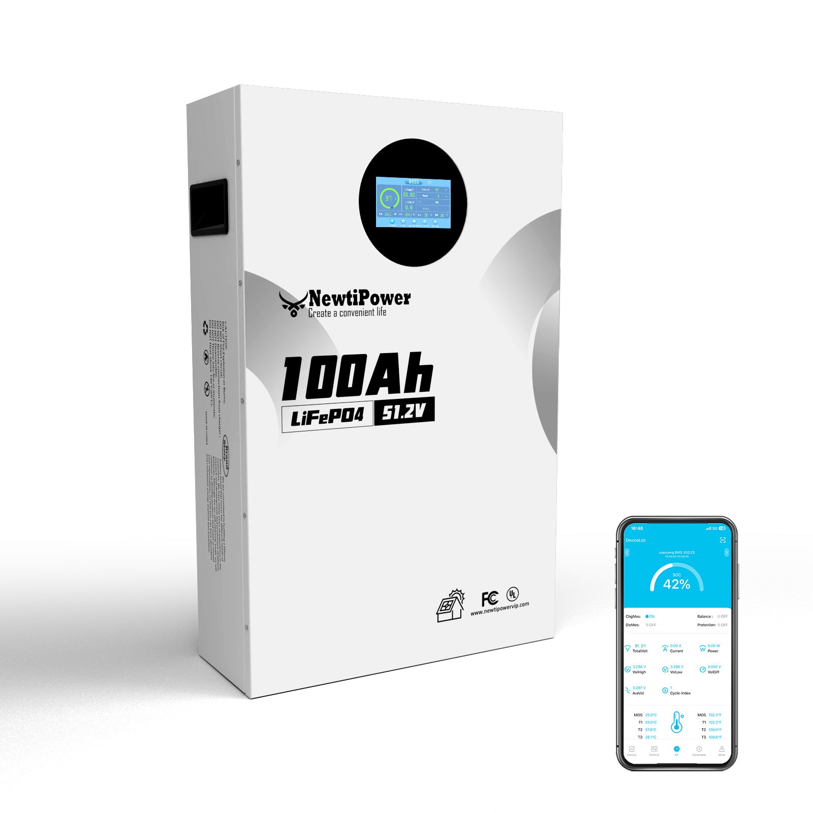 NT51.2V-100BG Wall Mounted Lithium Battery