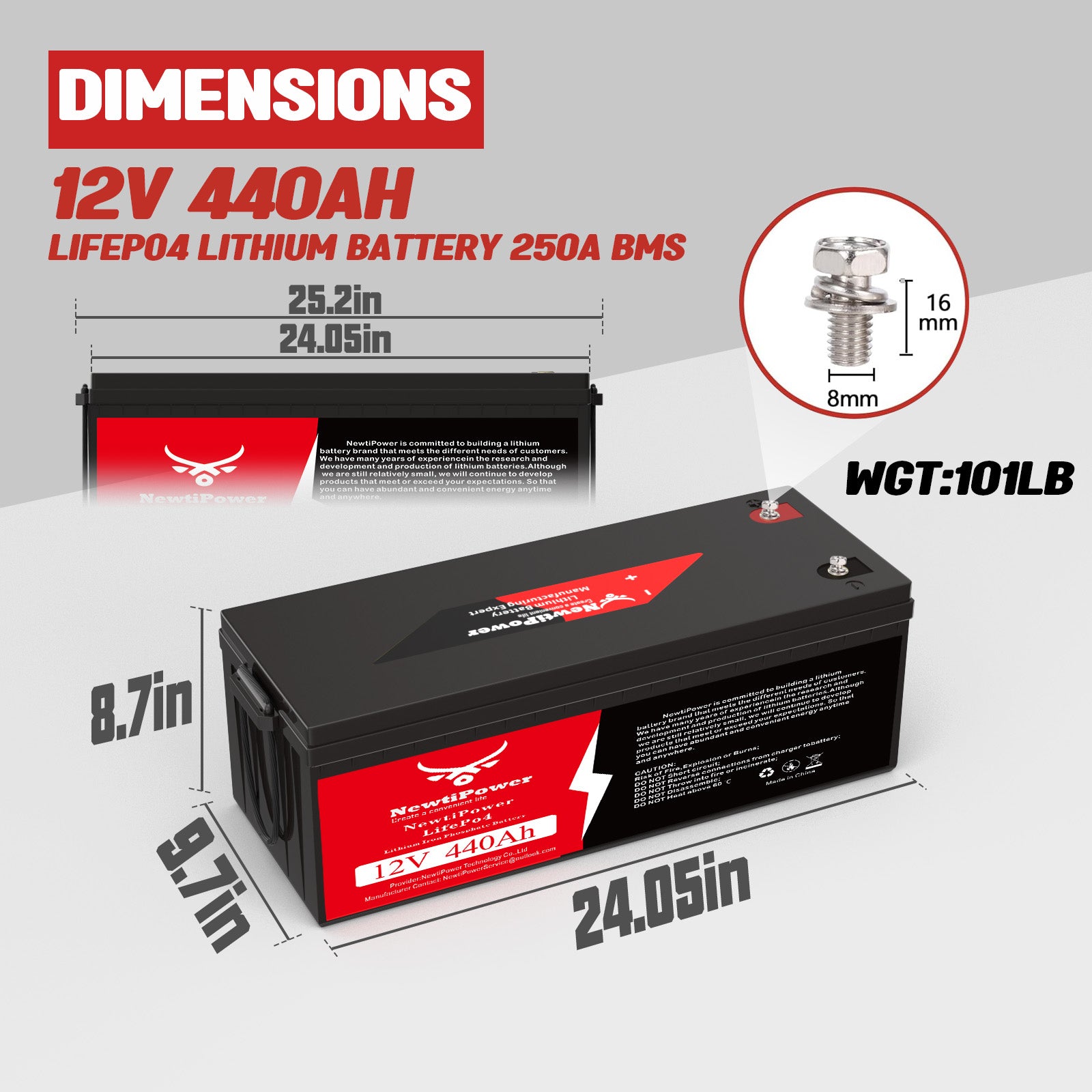 12V Lithium Battery 12V-440BLU