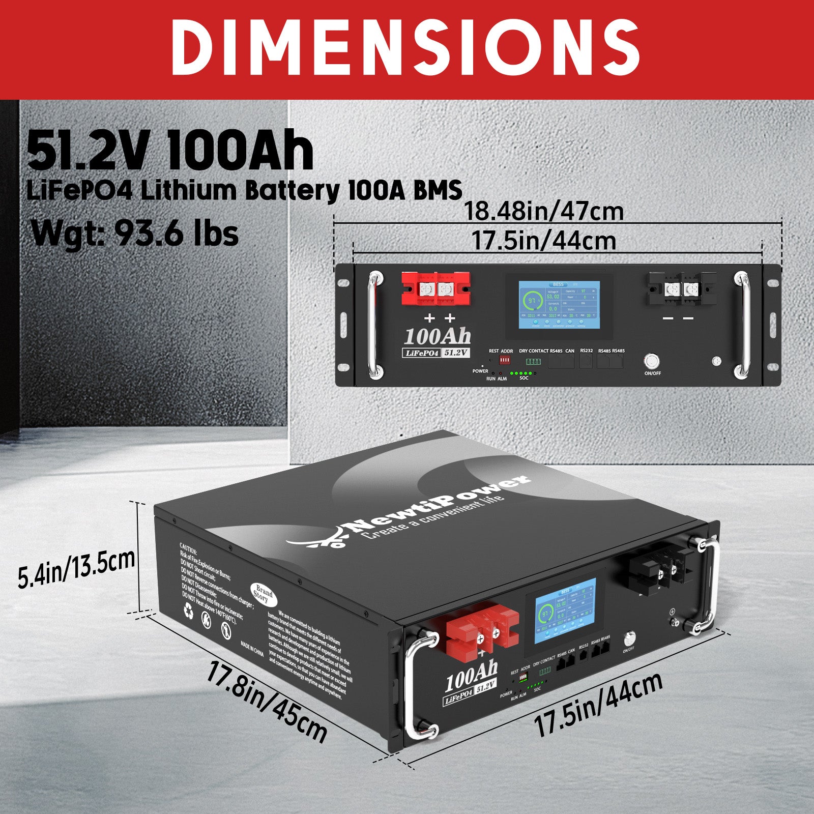 NT51.2V-100RS Lithium Battery